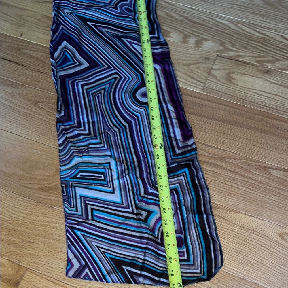 Accessorize silk art Scarf in Purple and Teal geometric patterns